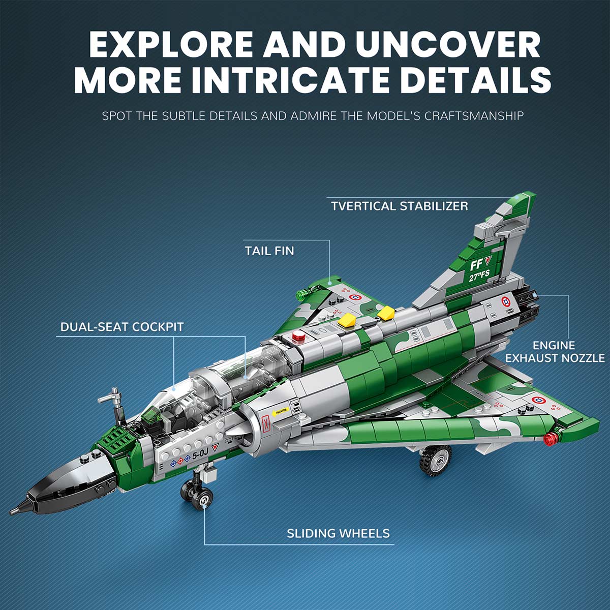 Mocsage MOC-96165 French Military Aviation Fighter Building Blocks