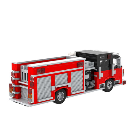 City Fire Engine Building Blocks-LesDiy-MOC-