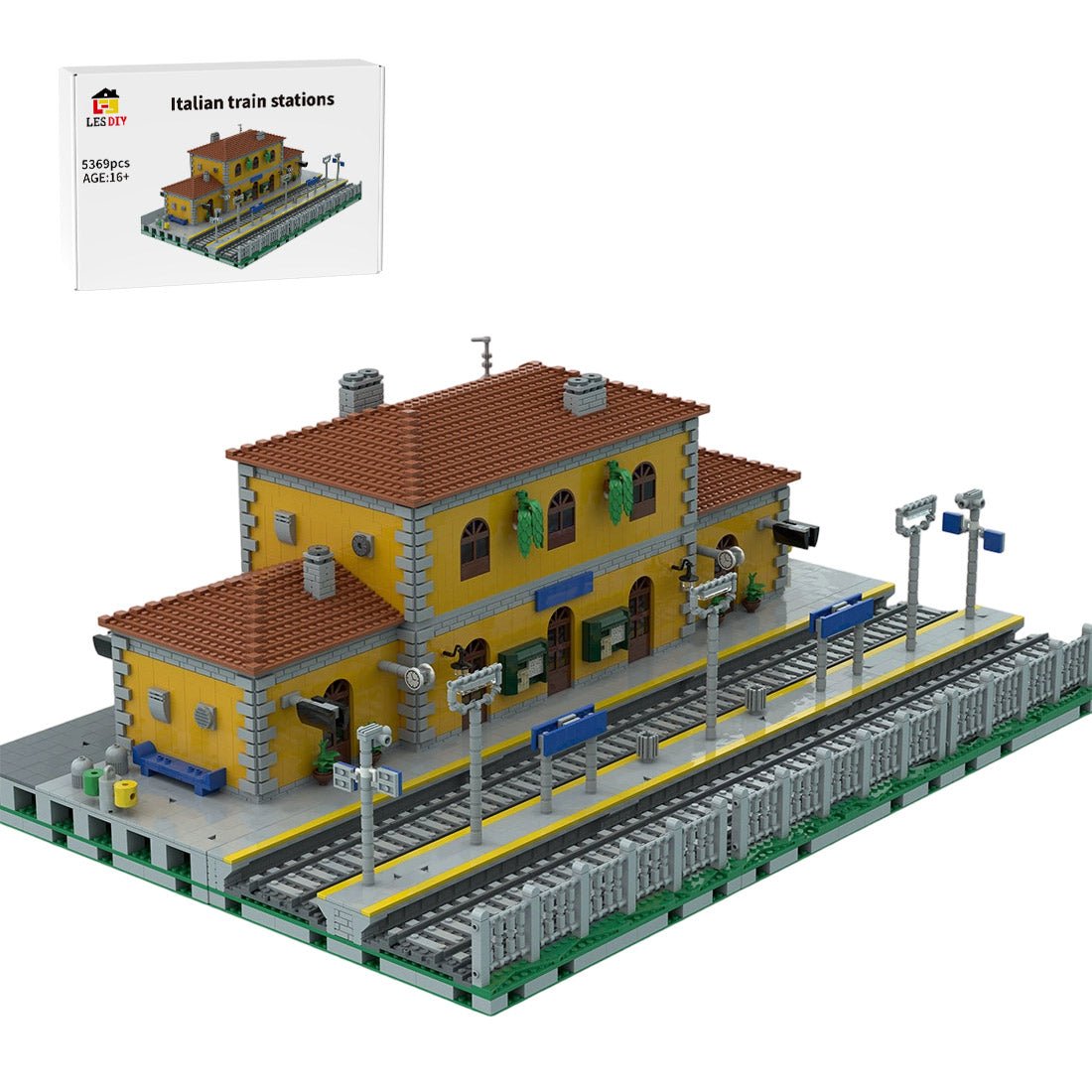 Classic Italian Train Station Building Blocks-LesDiy-Building Blocks-