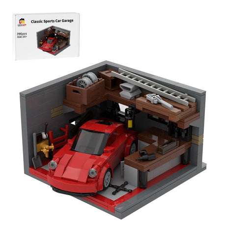 Classic Sports Car Garage Building Blocks-LesDiy - 