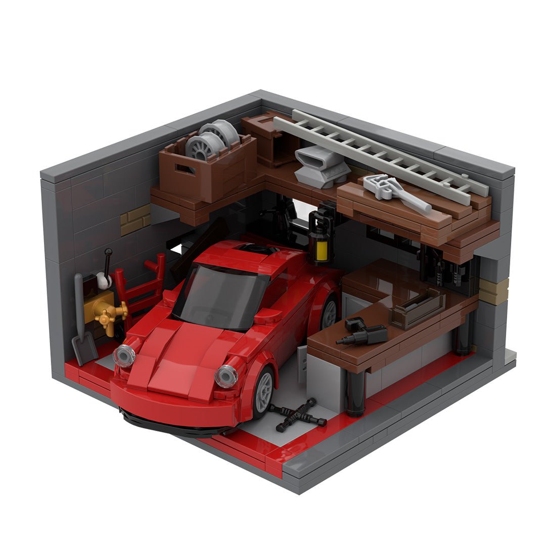 Classic Sports Car Garage Building Blocks-LesDiy - 