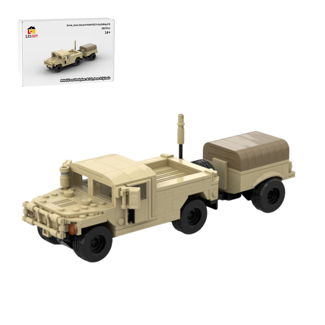 Desert HUMVEE 9 Modern Military Vehicle Building Blocks