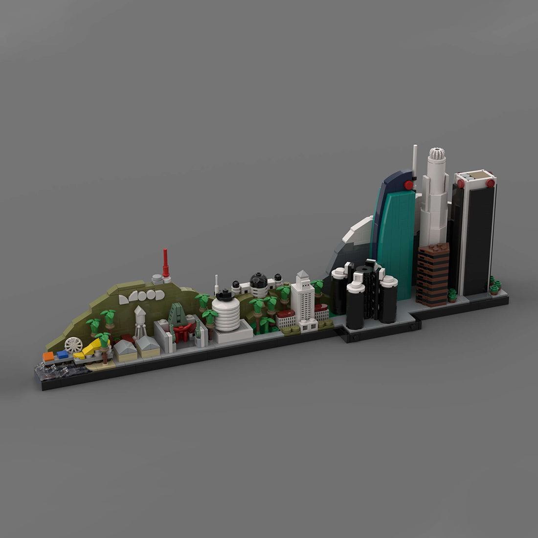 Street Scene MOC Los Angeles City Skyline Building Blocks