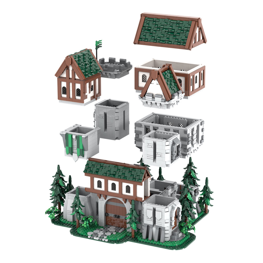 MOC-241818 Green Dragon Knights’ Castle Building Blocks