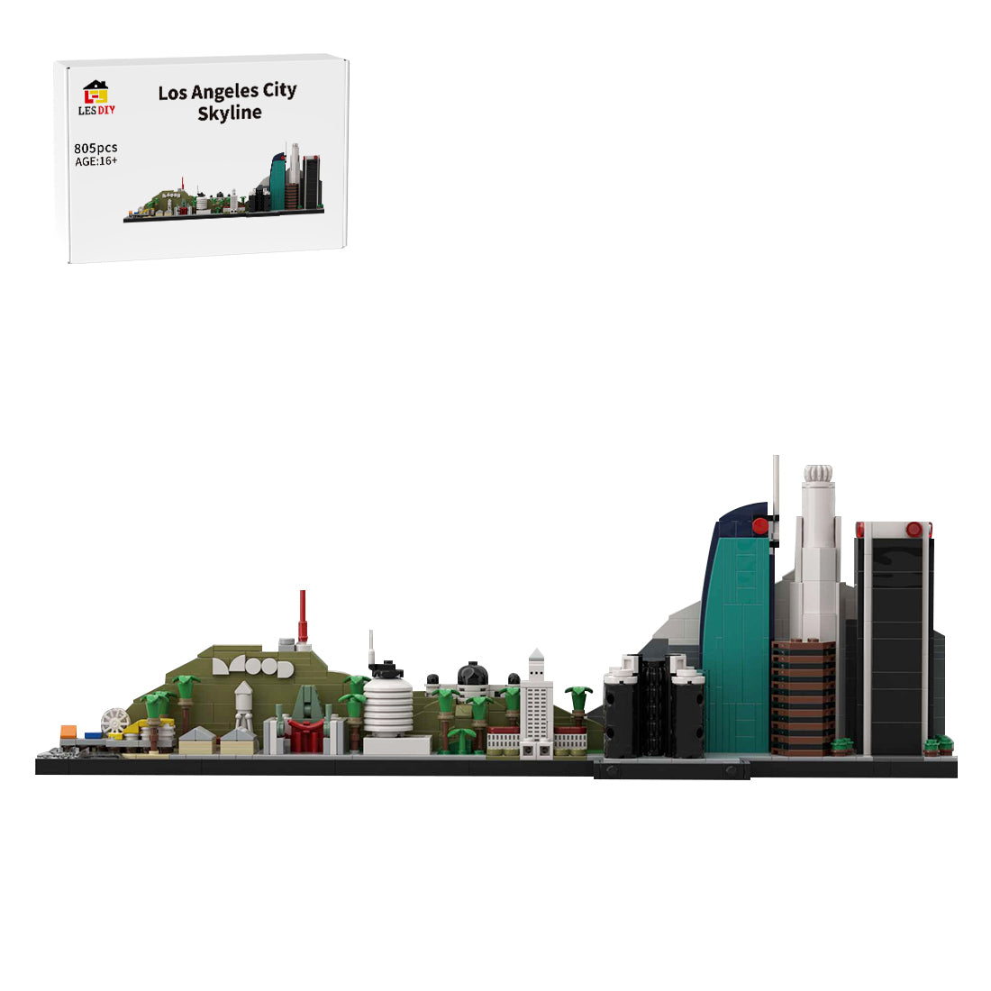 Street Scene MOC Los Angeles City Skyline Building Blocks