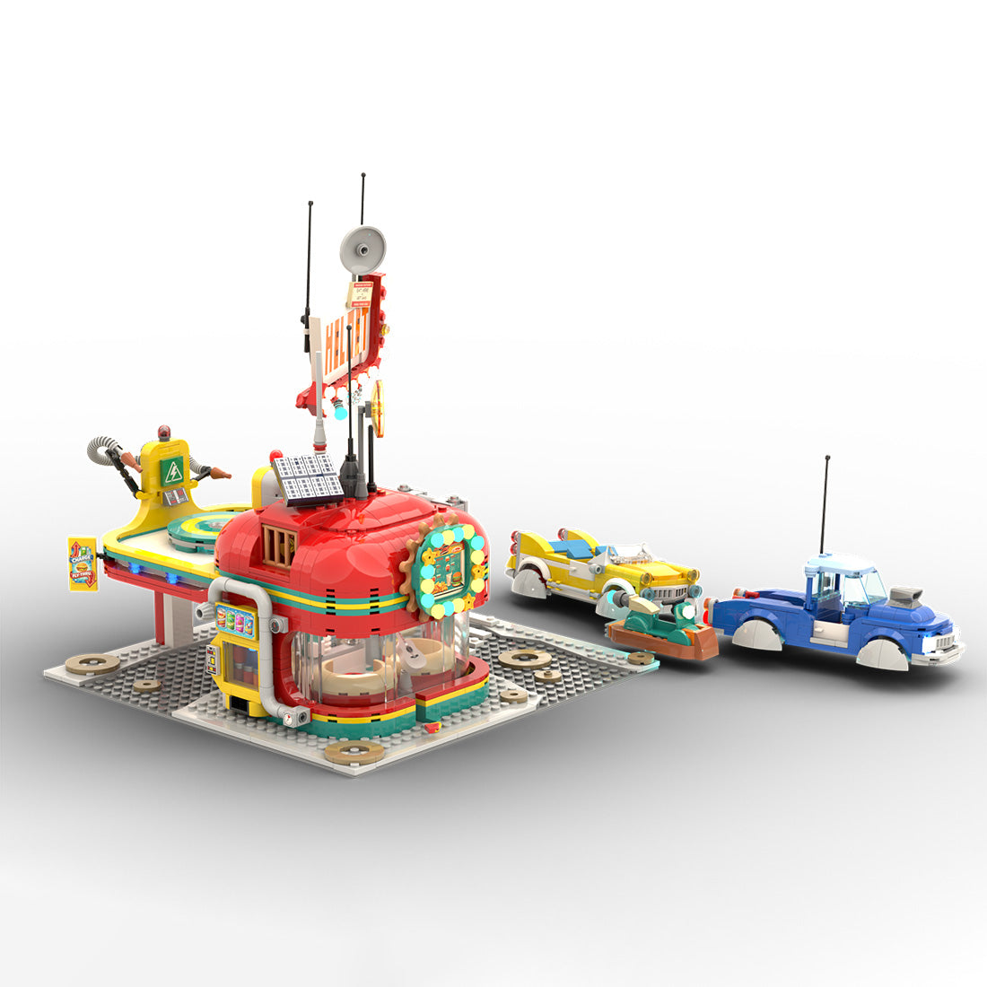 Space Helmet Roadside Diner Building Blocks