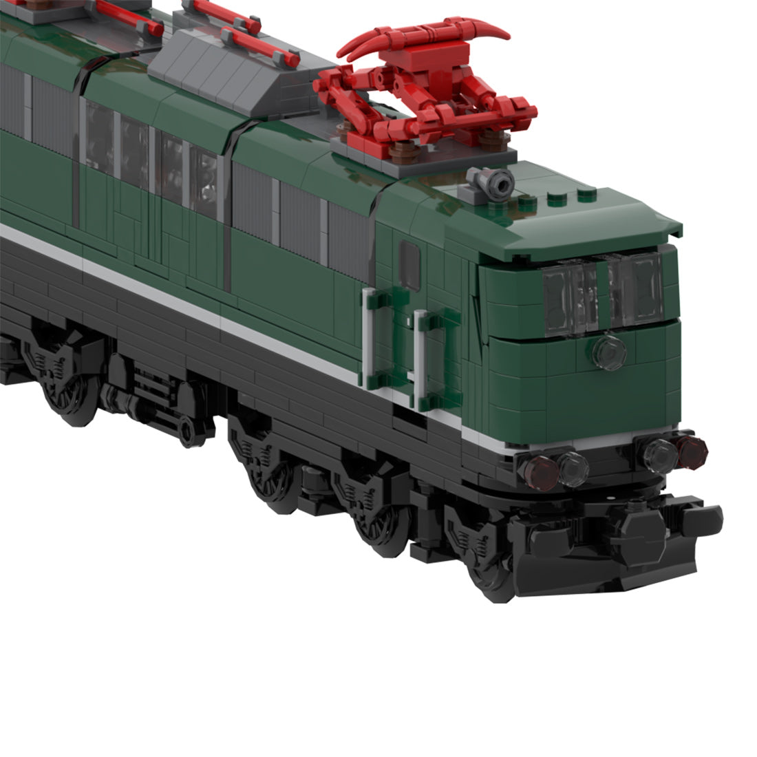 BR151 Green German Heavy-Duty Electric Locomotive Building Blocks