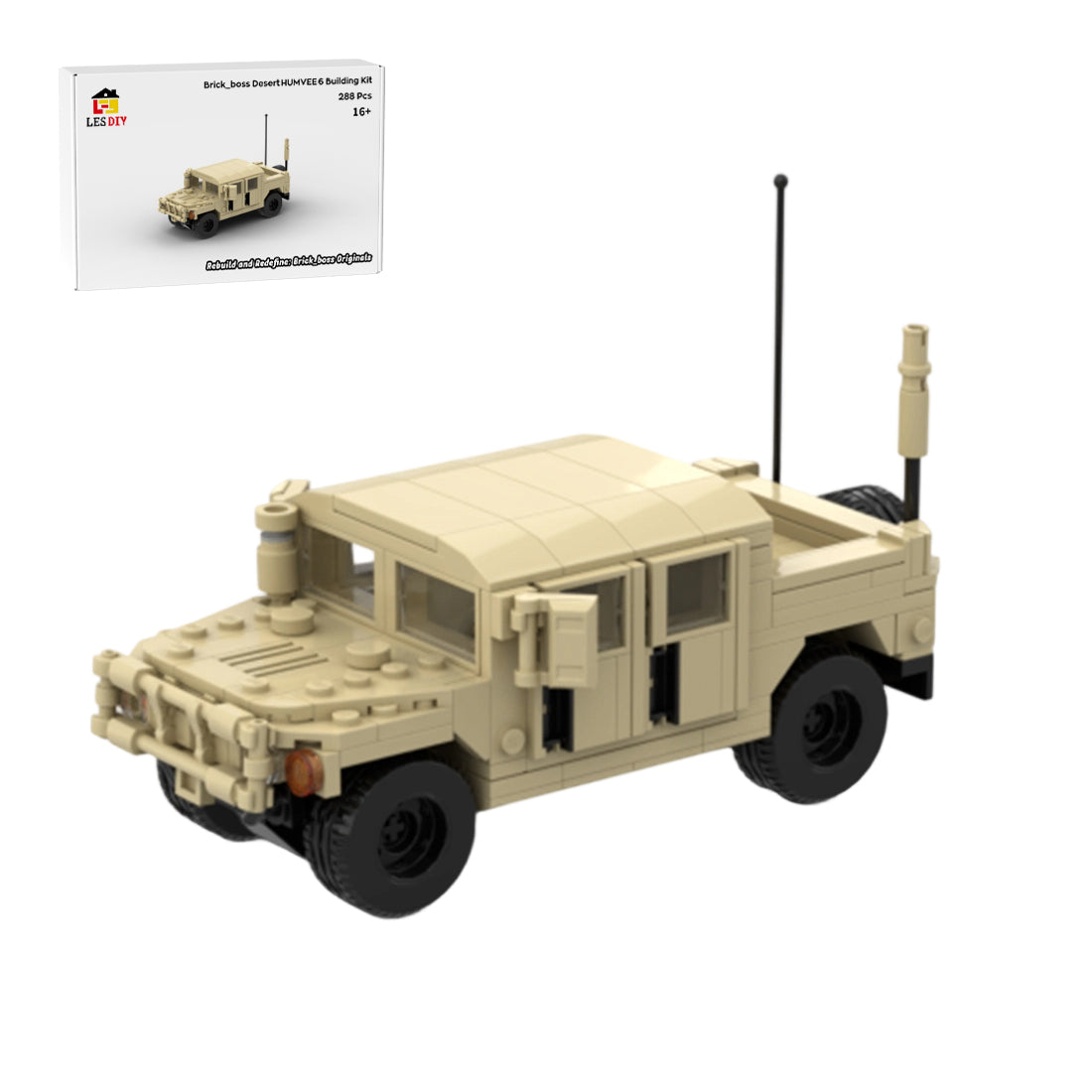 Desert HUMVEE 6 Modern Military Vehicle Building Blocks