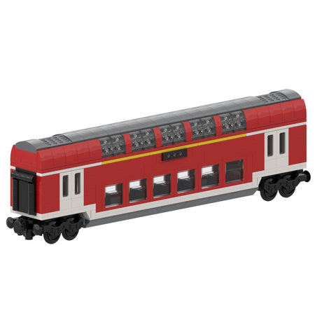 DoSto DB 1st Class Double-Decker Passenger Car Building Blocks-LesDiy-Train Carriage-