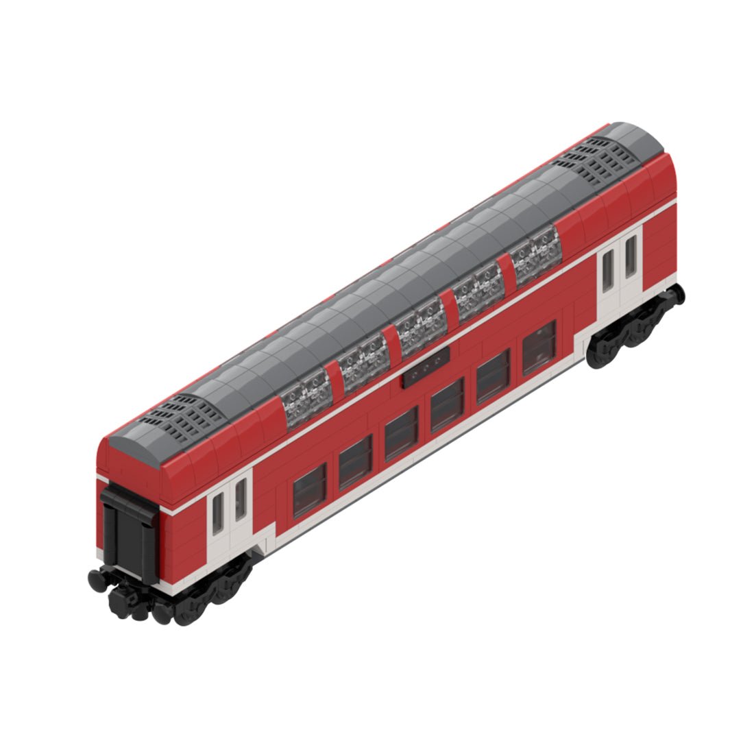 DoSto DB 2nd Class Double-Decker Passenger Car Building Blocks-LesDiy-Train Carriage-