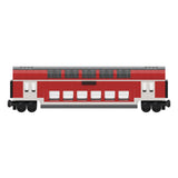 DoSto DB 2nd Class Double-Decker Passenger Car Building Blocks-LesDiy-Train Carriage-