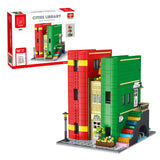 Mocsage City Library Modular Street Scene Building Blocks