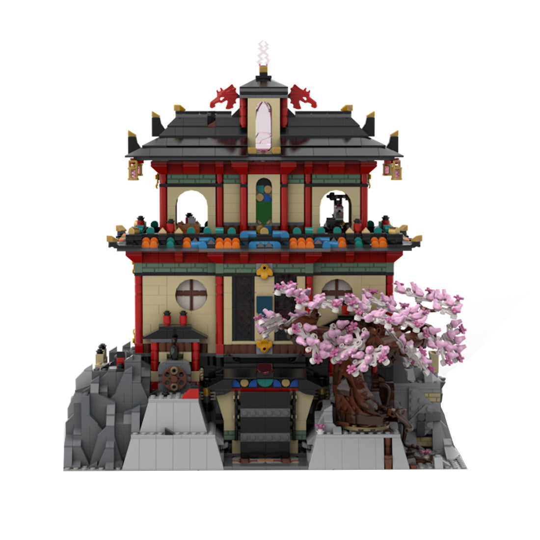 MOC-124852 East Asian Ancient Shrine Tower Building Blocks