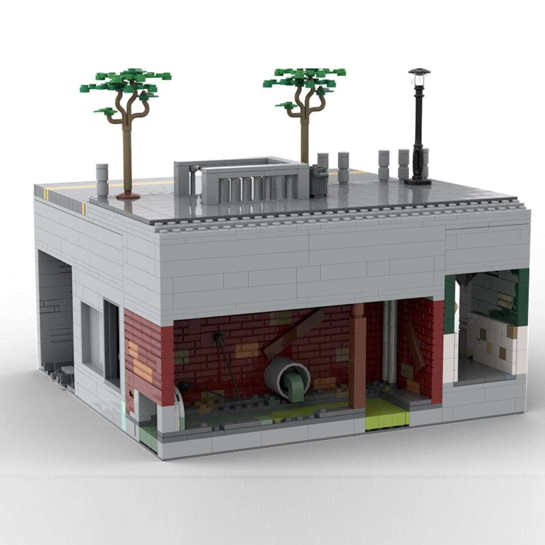MOC-129272 Modular Urban Transit Station with Rooftop Greenery Building Blocks
