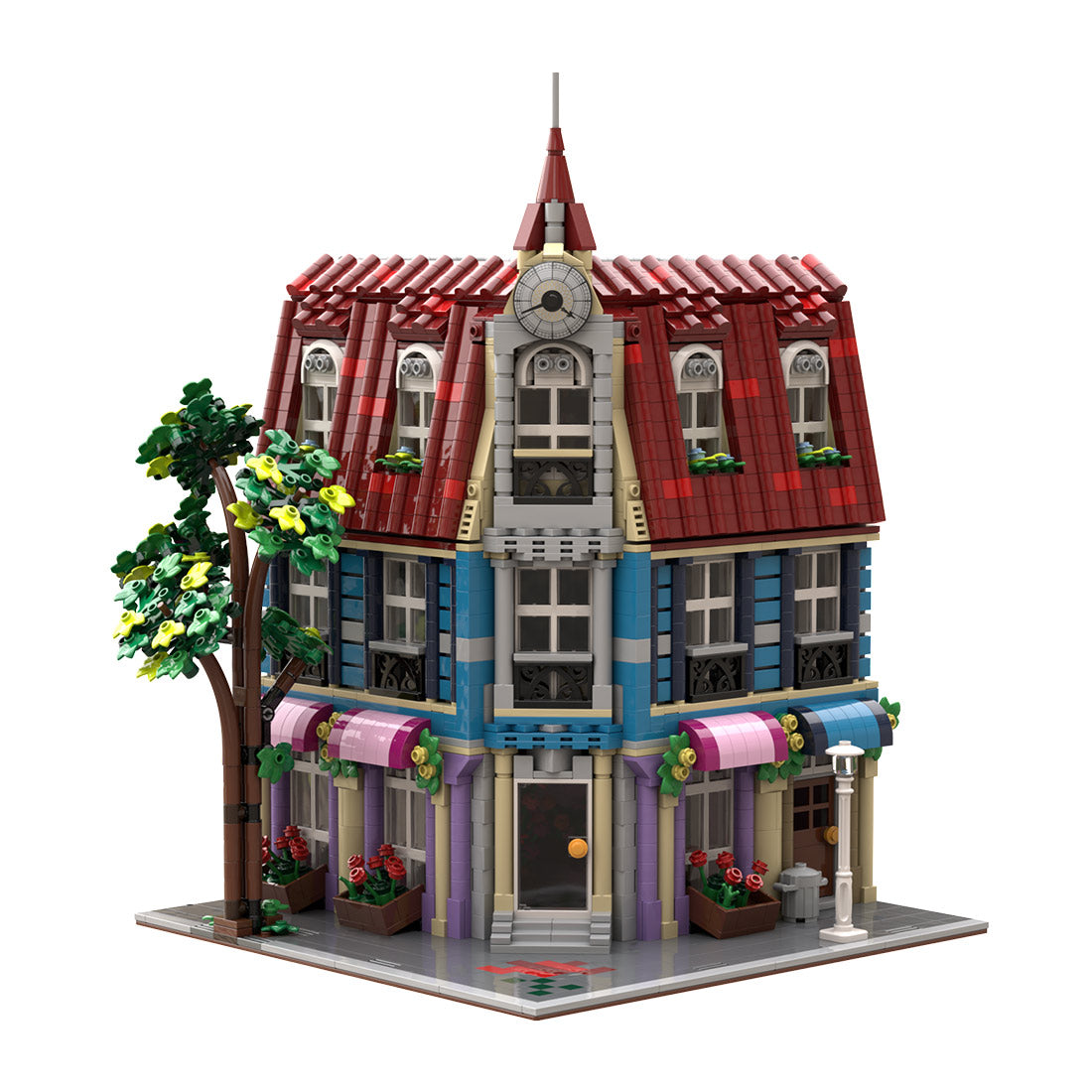 MOC-202599 Modular European Corner Flower Shop Building Blocks
