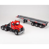 MOC-246143 American Heavy-Duty Truck & Self-Steering 3-Axle Trailer Building Blocks