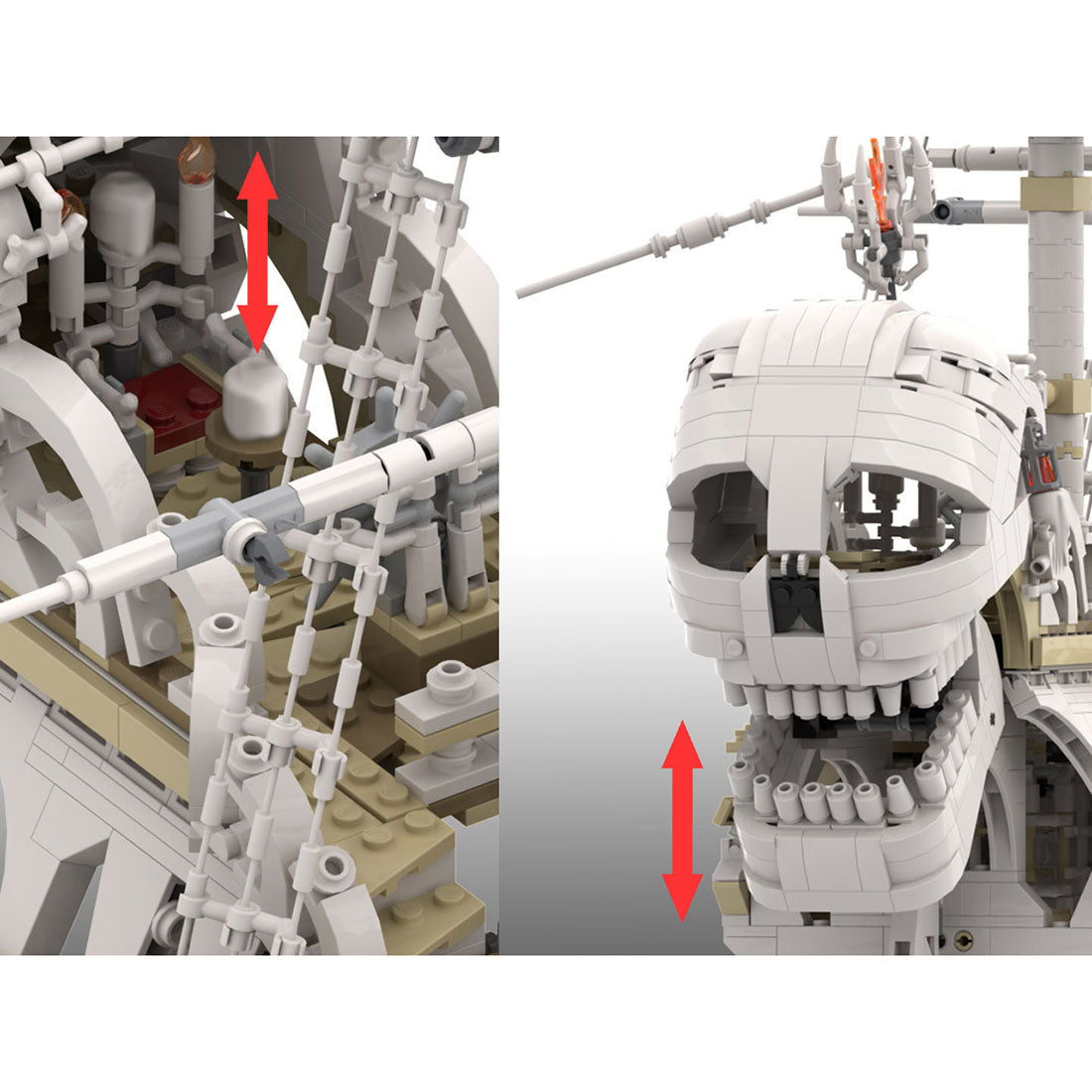 MOC-110420 The Terrifying Charon's Chest Pirate Ship Building Blocks