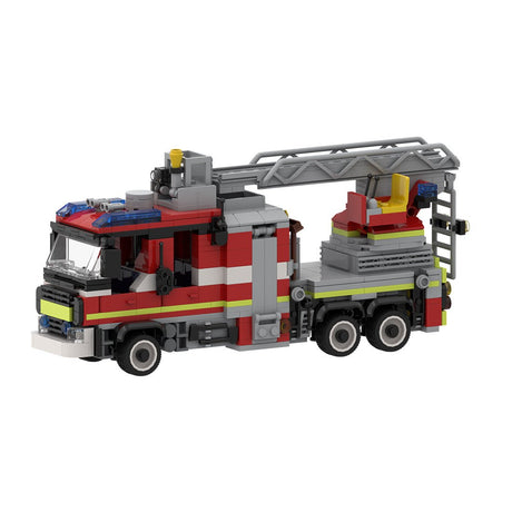 Emergency Vehicle with Ladder Fire Truck Building Blocks - LesDiy - 