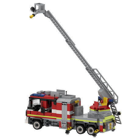 Emergency Vehicle with Ladder Fire Truck Building Blocks - LesDiy - 