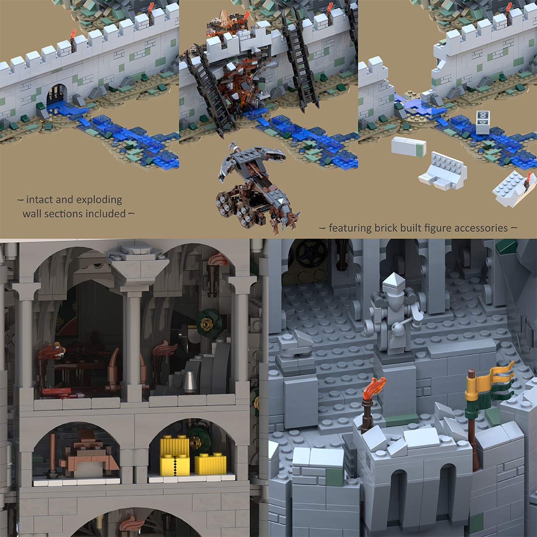 MOC-234842 Fortress Valley Scene Helm’s Deep Building Blocks