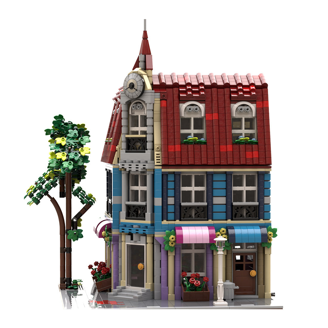 MOC-202599 Modular European Corner Flower Shop Building Blocks
