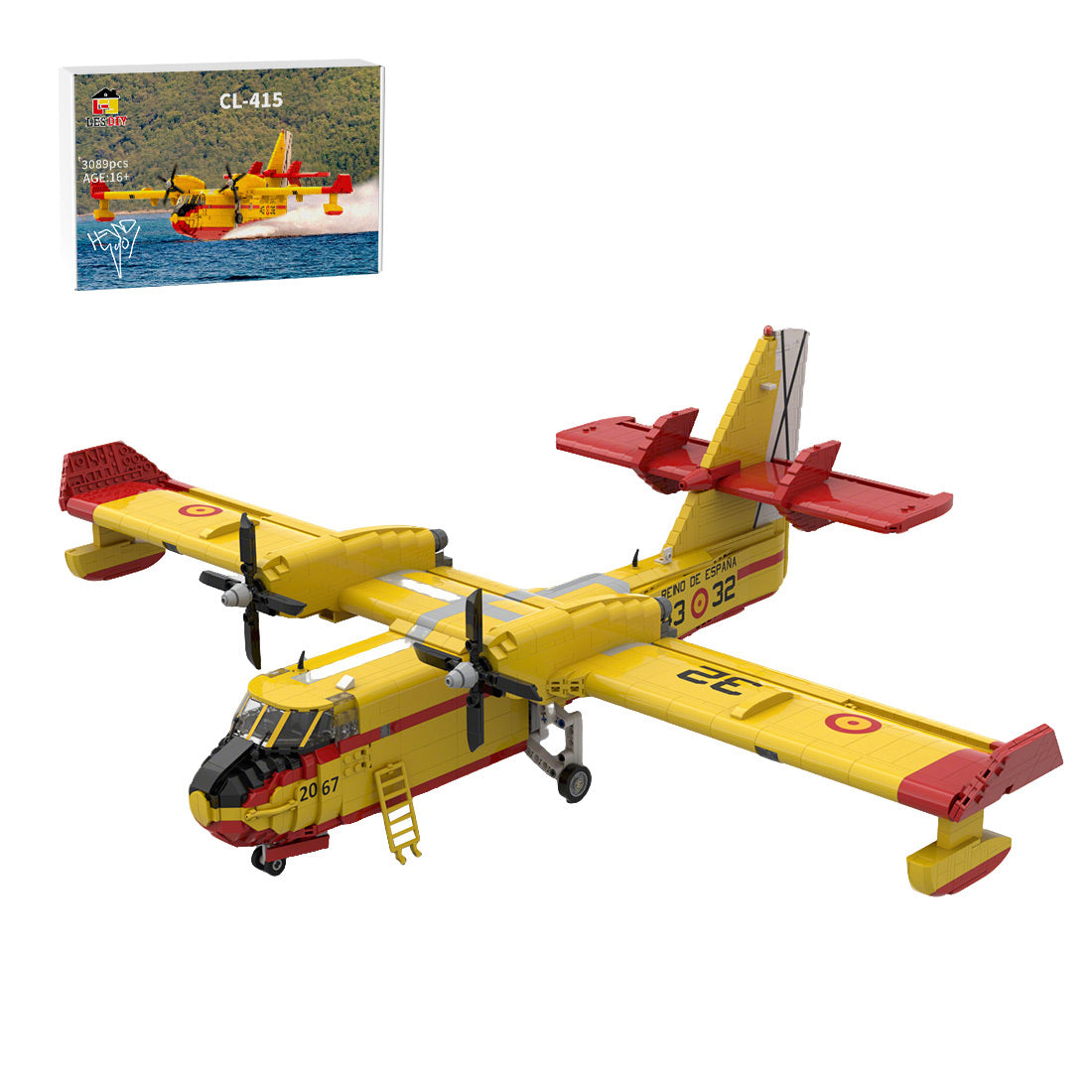 1/35 Scale Amphibious Firefighting Aircraft CL-415 Building Blocks