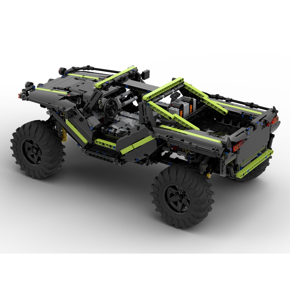 MOC-166891 + MOC-172968 Halo Warthog M12B RC Armored Off-Road Vehicle & Motorized Turret Building Blocks