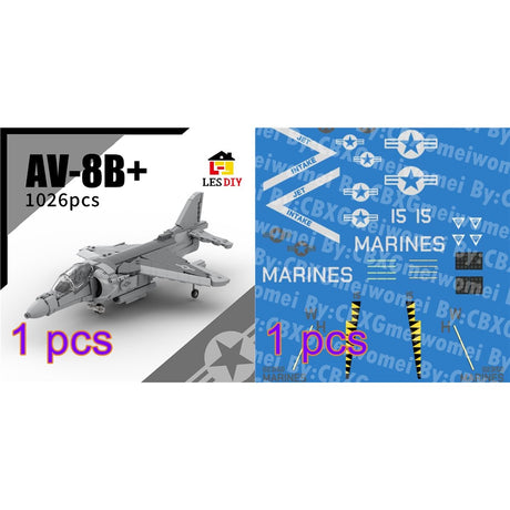 Fully Armed AV - 8B+ Harrier Building Blocks Building Blocks - LesDiy - Building Blocks