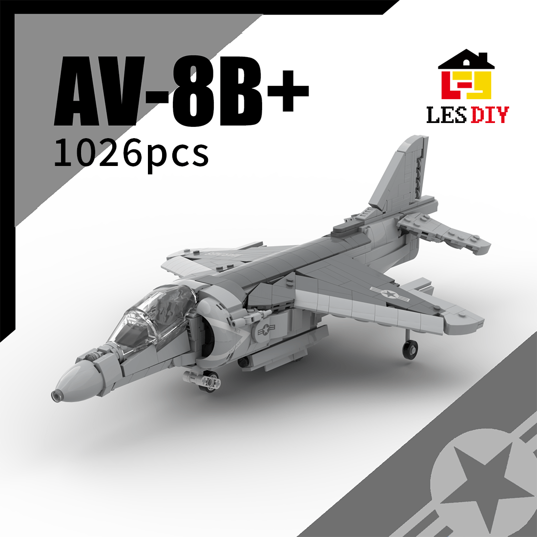 Fully Armed AV - 8B+ Harrier Building Blocks - LesDiy - Building Blocks