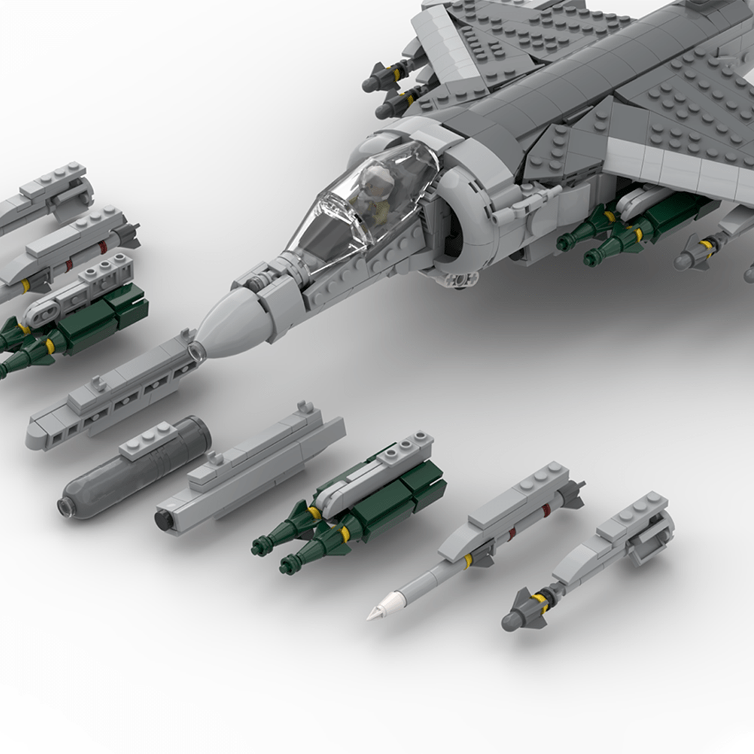 Fully Armed AV - 8B+ Harrier Building Blocks - LesDiy - Building Blocks