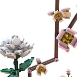 Gardenias & Peach Blossoms Brickebana Arrangement Model Assembly Toy Building Blocks - LesDiy - 