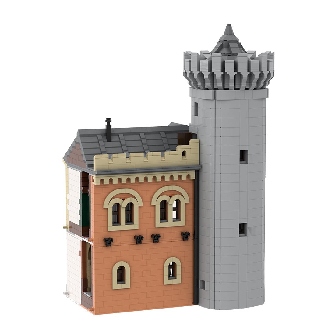 Gatehouse Right Module 3 of Neuschwanstein Castle Building Blocks Set - LesDiy - 
