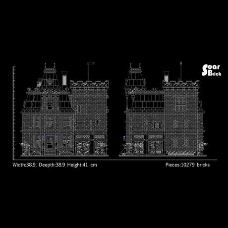 Gothic Castle Villa Victorian Mansion Building Blocks-LesDiy - 