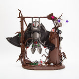 Gothic Metal Mechanical Bat with Display Stand and Spiderweb Decor Building Blocks - LesDiy - 