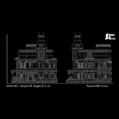 Gothic Victorian Mansion European Villa Building Blocks-LesDiy - 