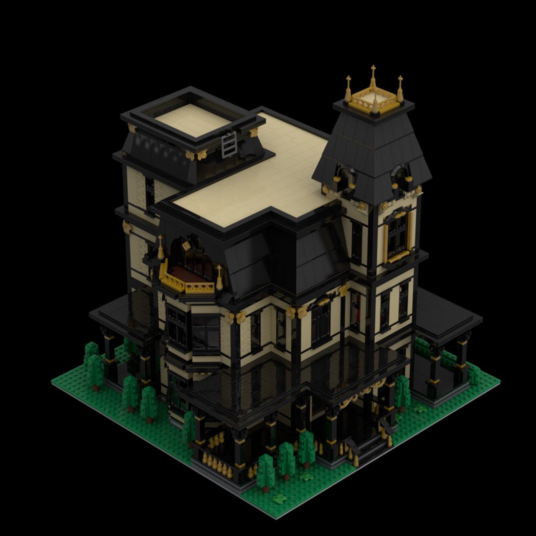 Gothic Victorian Mansion European Villa Building Blocks-LesDiy - 