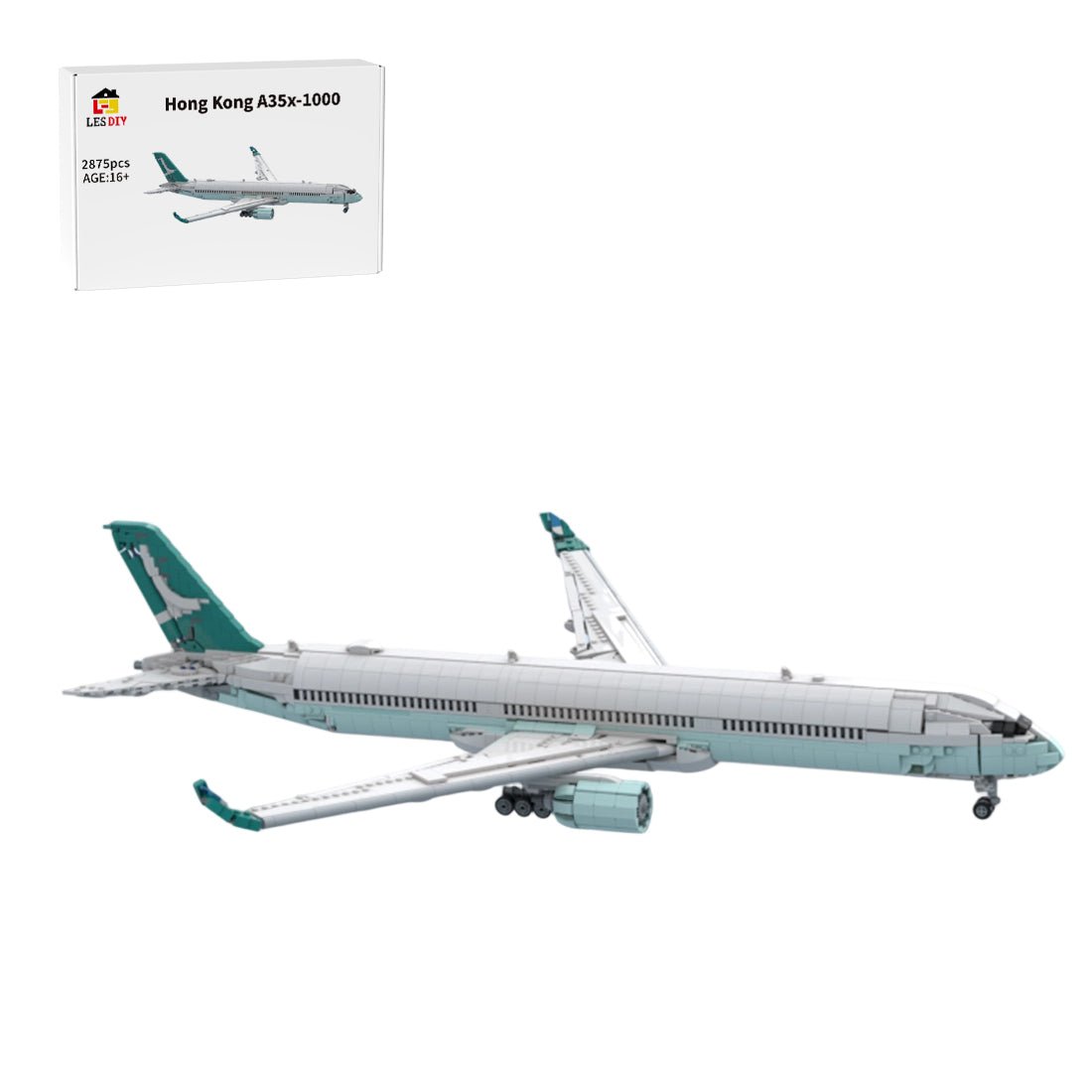 Hong Kong A350-1000 Widebody Airliner Building Blocks-LesDiy-Building Blocks-
