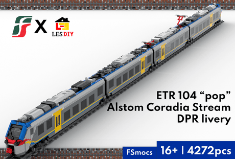Italian ETR - 104 pop Alstom Coradia Stream DPR livery Building Blocks - LesDiy - Building Blocks
