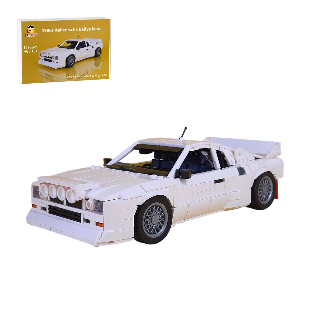 Italian Racing Legend Supercar Building Blocks (gobricks/white) - LesDiy - 
