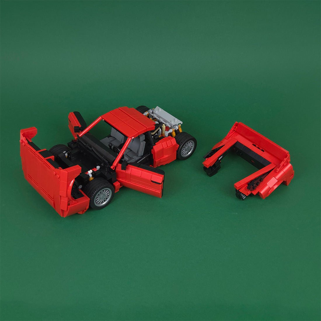 Italian Racing Sports Car Building Block (gobricks/red) - LesDiy - 