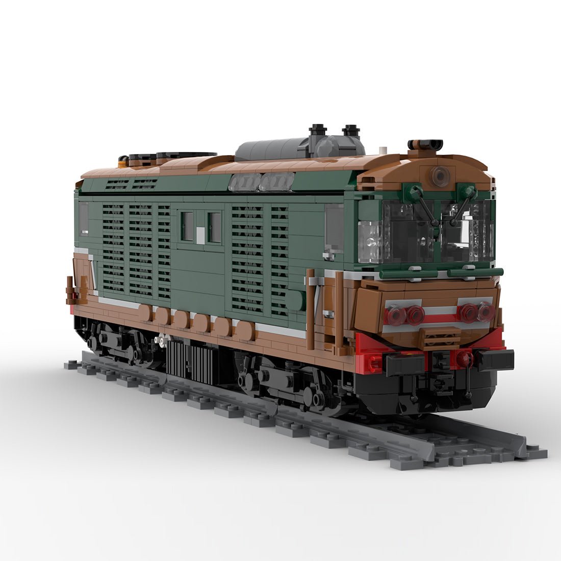 Italy Diesel Locomotive D.445 Train Building Blocks - LesDiy - Locomotive