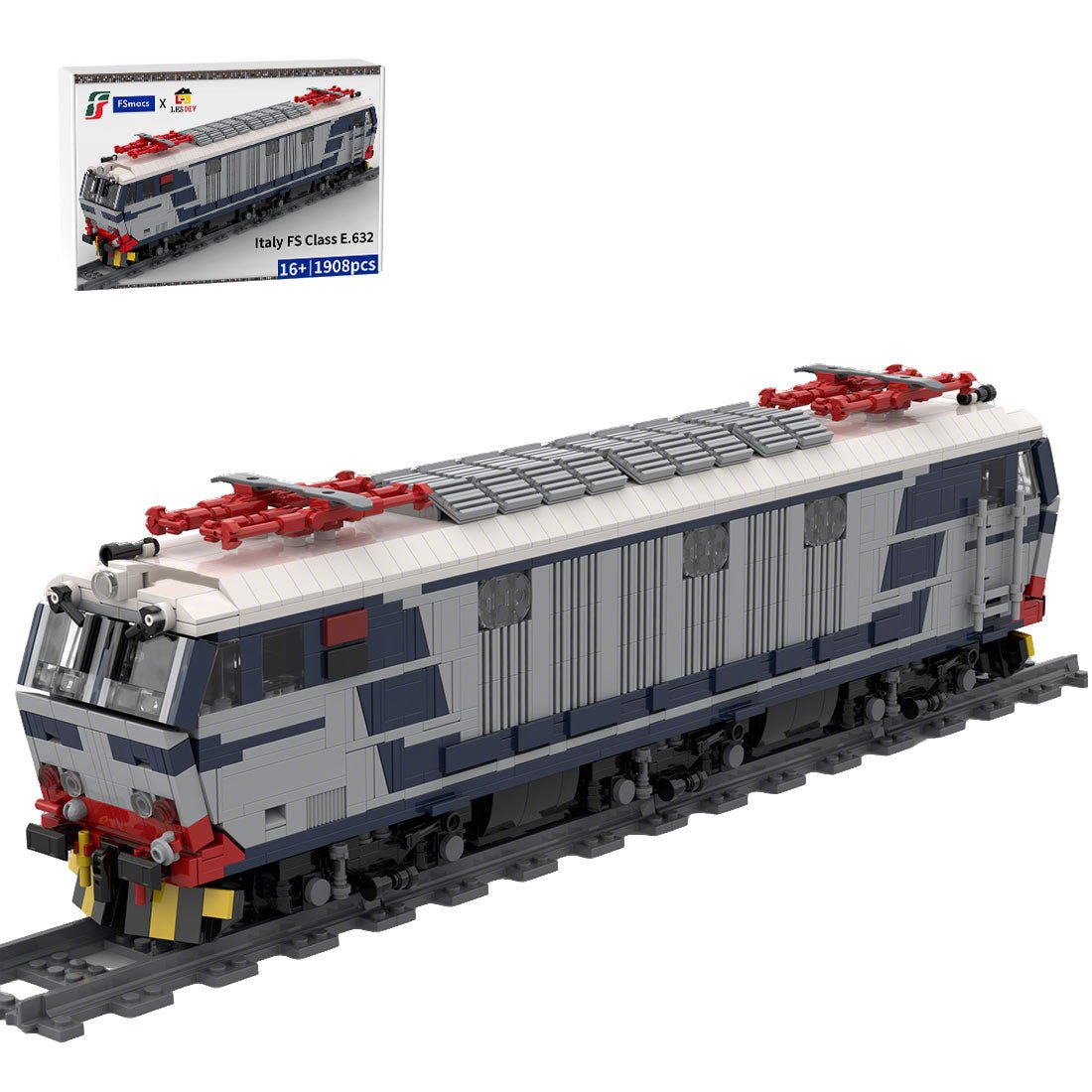 Italy Electric Locomotive E.632 Train Building Blocks | LesDiy