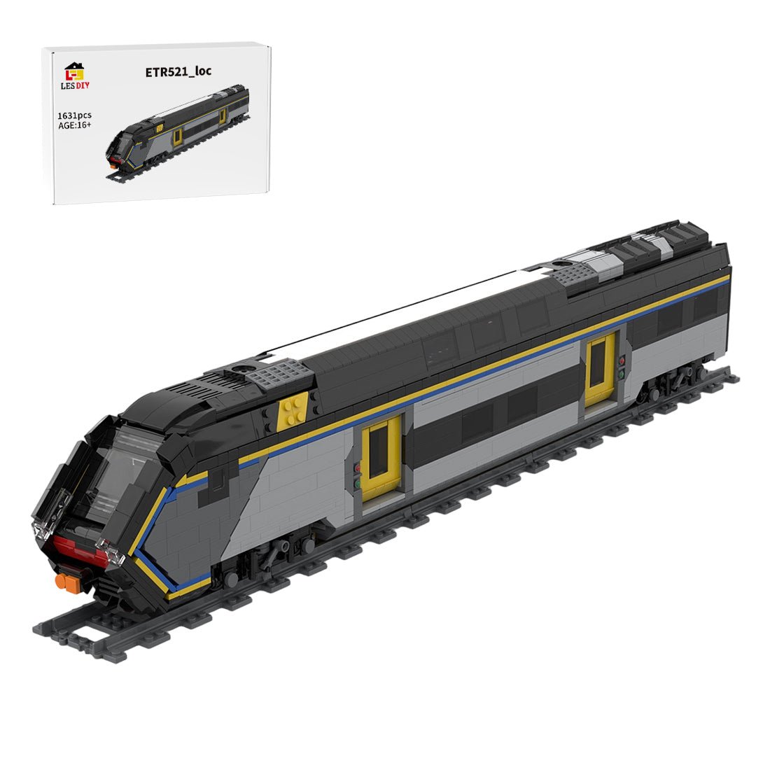 Italy ETR Cab Car 521"Rock" Buildin Blocks - LesDiy - Locomotive - 