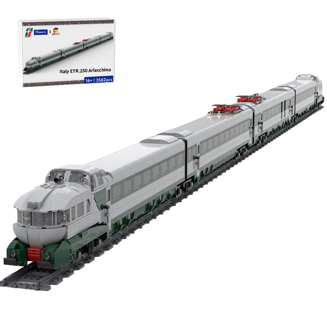 Italy ETR.250 Arlecchino Train Building Blocks - LesDiy - Locomotive