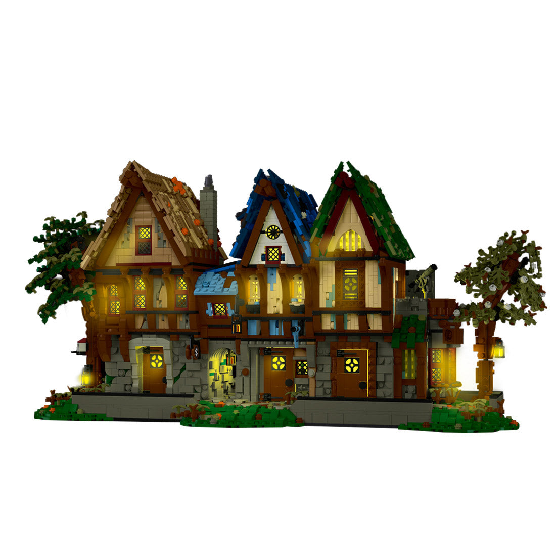 MOC117629 Medieval Tavern with Light A Complete Set LesDiy