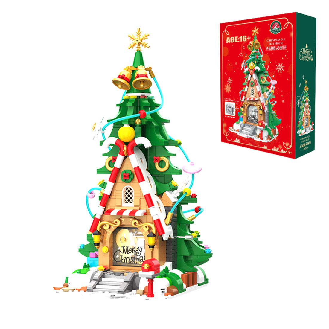 Christmas Elf Tree House Musical Box