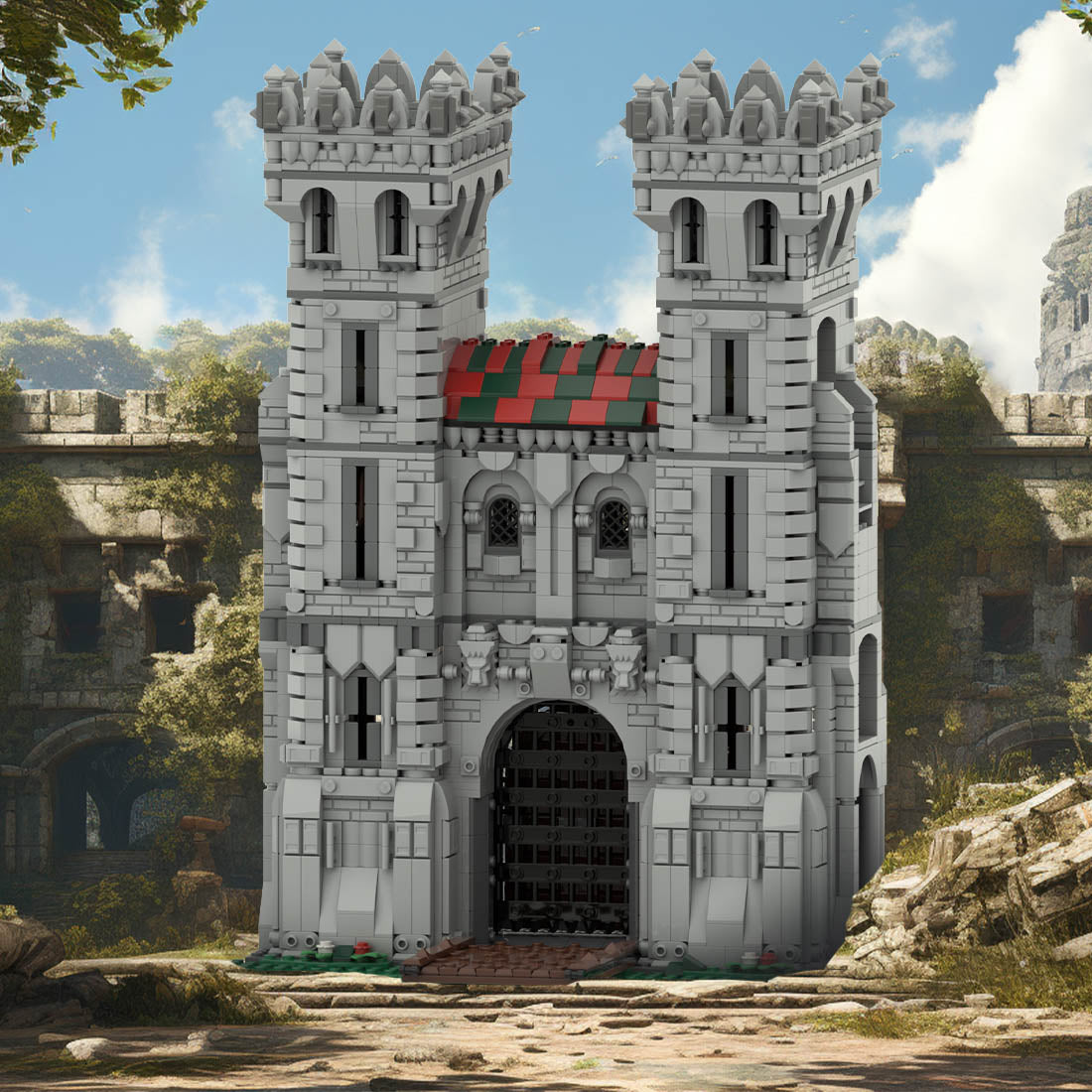 MOC-130978 Medieval Red Castle Gate