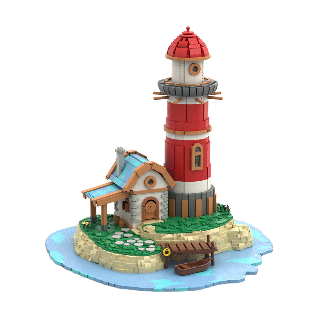 MOC Medieval Fairytale World Island Lighthouse