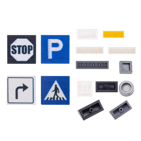 Traffic Road Signs and Dashboard Style Building Blocks Part