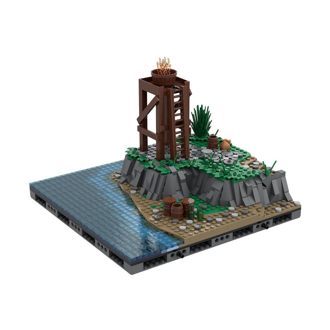 Medieval Watchtower Brick Kit, PA - 001 Signalfire Building Blocks - LesDiy - Building Blocks - 